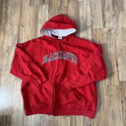 Size XL Red Chicago Blackhawks Zip Up Hoodie