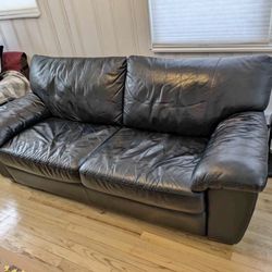 Black Leather Couch 