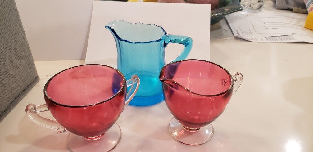 Misc. Vintage Colored Glassware