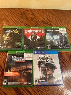 Xbox One and PS4 Video Game Bundle - Fallout 76, Wolfenstein II, Just Cause 4, State of Decay, Call of Duty Black Ops Cold War