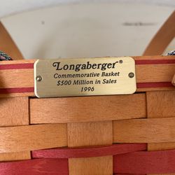 Longaberger 1996 Commemorative Basket - Signed By Tami Longaberger  Thumbnail