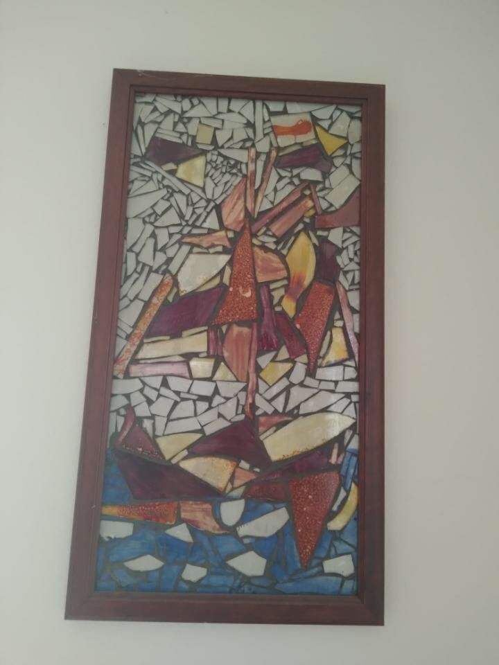 Stained glass sailboat