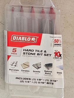 Diablo 5-Piece Hard Tile & Stone Bit Set