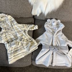 Baby Robes The Gray One Is 6-9m & The Other One Is 0-9 