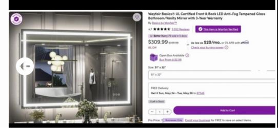 LED bathroom mirror