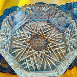 Vintage Octagon Crystal Bowl