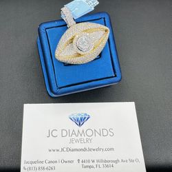 Pendant 14k Gold Diamonds Real Evil Eye 