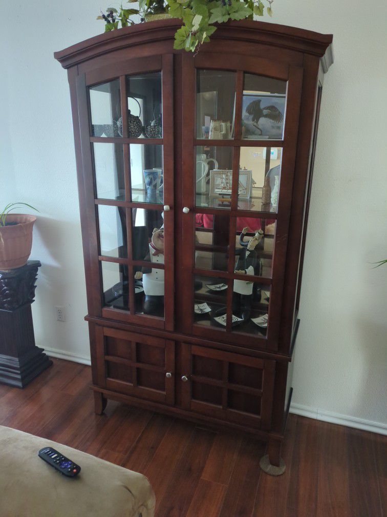 Cherry Wood Display Cabinet