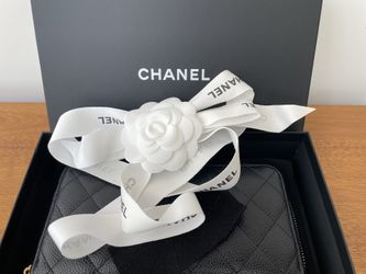 Chanel Caviar Quilted Large Gusset Zip Around Wallet Black