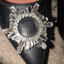 Sunburst pin square heal stiletto Women's Size 11