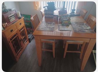 Dining room table and chairs: also matching bar