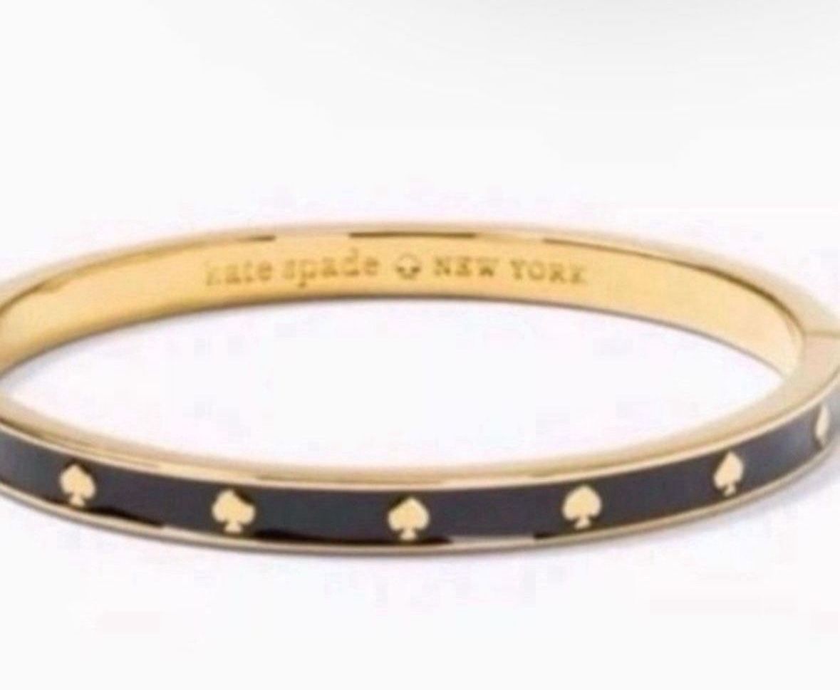 NEW KATE SPADE NEW YORK SPOT THE SPADE ENAMEL HINGED BANGLE