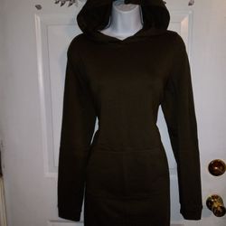 F21 Olive Green Hooded Dress Size 0x
