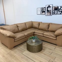 Beige 2-Piece Sectional Couch
