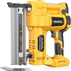 Cordless 2" Brad Nailer Compatible with Dewalt 20V Battery (No Battery), 2-in-1 Electric Nail Gun/Staple Gun, 18 Gauge Nail Gun Battery Powered with 1