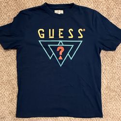 GUESS Originals Triangle Logo Tee (Navy)