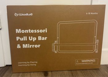 Montessori Mirror with Bar, Adjustable Baby Pull to Stand Toy