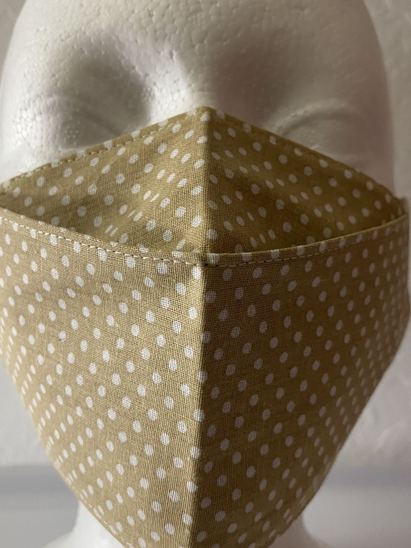 3D Face Mask Adults (Polka Dots Beige)-P10