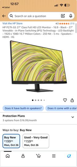 HP P27h G5 27" Class Full HD LCD Monitor
