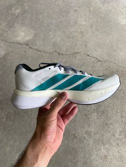 Adidas Adizero Boston 13 White Teal Size 8 women running shoes