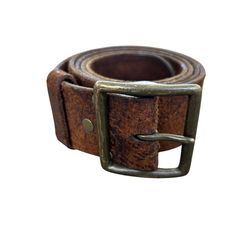 RRL Ralph Lauren Distressed Brown Leather Belt Size 36 Made In Italy