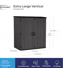 Suncast 6'x4' Extra Large Vertical Outdoor Storage Shed