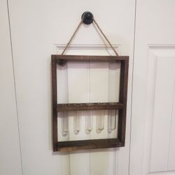 Hanging Plant Propogation Wood And Glass Test Tubes 