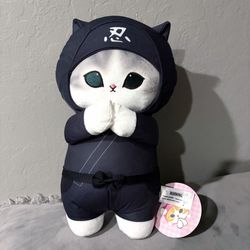NEW 28cm 11” Inch mofusand ninja meow Plush Japan Cat Round 1 Prize toy doll