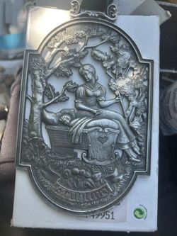 Vintage Pewter Wall Plaque or Door Hanger