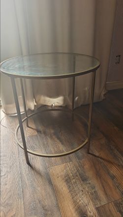 Round Glass &  Metal Table Home Furniture