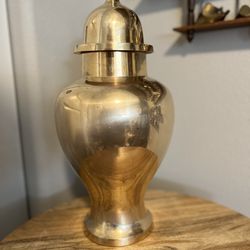 Solid Brass Ginger Jar Urn 12" India