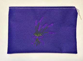 San Juan Canvas Purple Embroidered Lavender Zipper Pouch