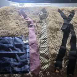 New handkerchief 22 tag 2 ties and suspenders