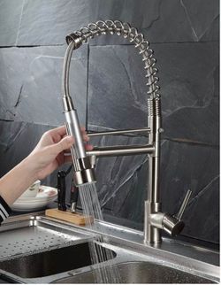 🚨 Kitchen Sink Faucet  Solid Brass 🔥 Color Stainless Steel 📦Brand New 🤩