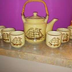 Japanese Tea Pot And Cups