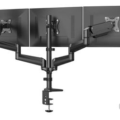 HUANUO Triple Monitor Mount for 17 to 32 inch Screens, Adjustment Gaming Triple Monitor Stand with Swivel, Tilt, Rotation, Clamp & Grommet Kit