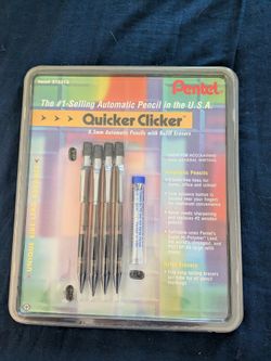 RARE UNOPENED Pentel 4 Pack Mechanical Pencils Quicker Clicker Side Lead Advance