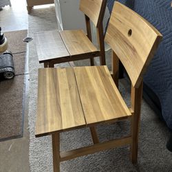 two wood chairs from ikea select like new no damage 