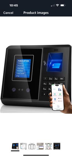 Time Clock, App-Based, Face, Card &Fingerprint Attendance Machine for Employees Small Business, Time Clocks with 10 IC Card, iOS/Android App No Monthl