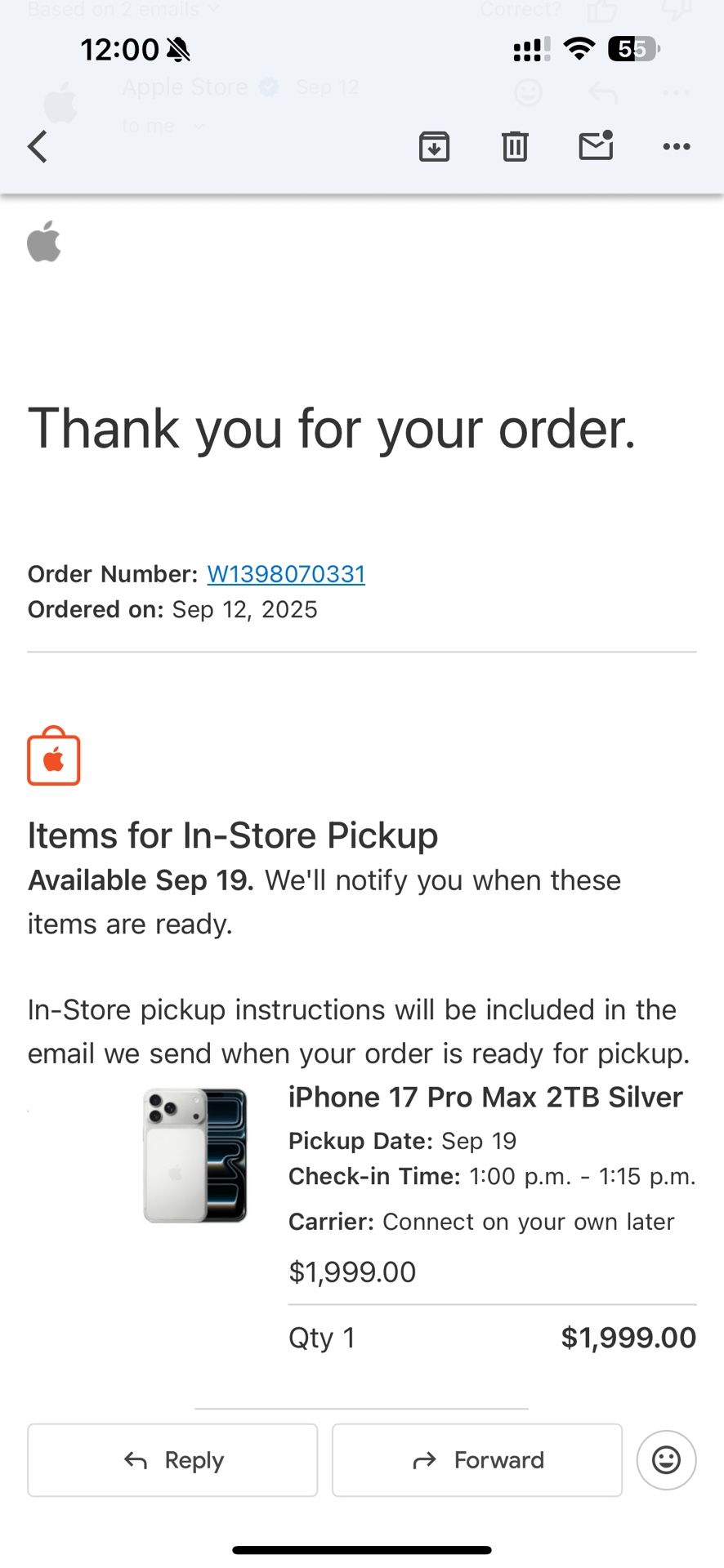 iPhone 17 Pro Max 2TB; UNLOCKED $3200 each