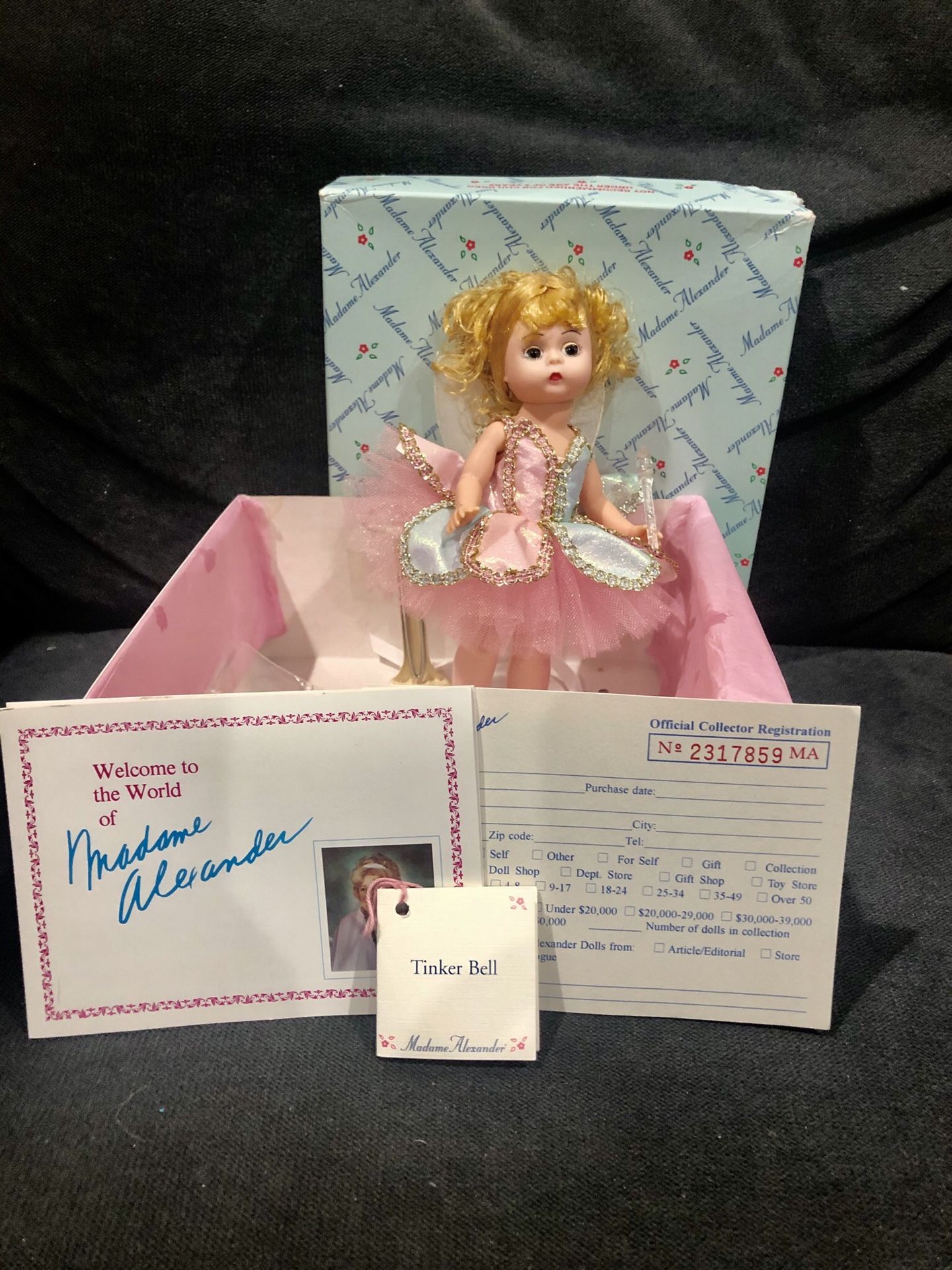 Madame Alexander Tinkerbell 8” doll w/ certificate