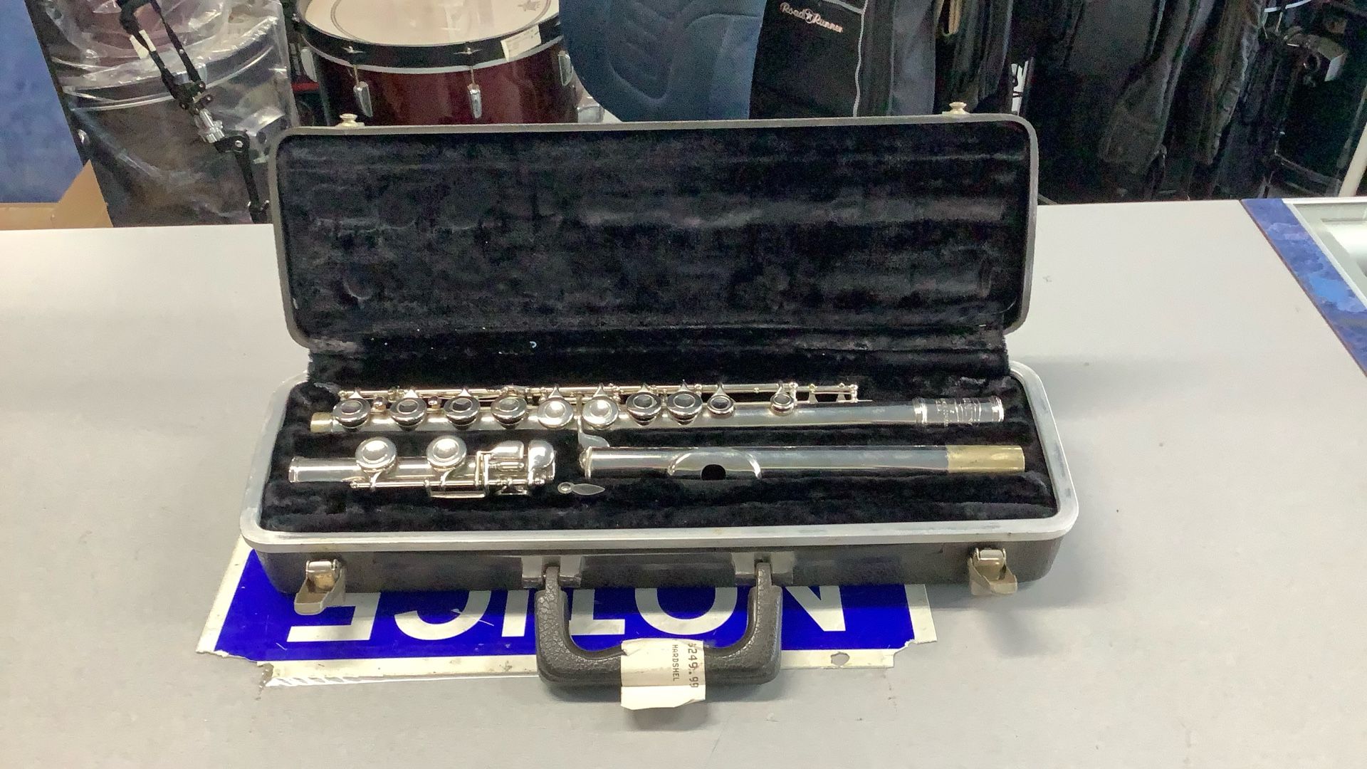 Silver Bundy Flute Inside of Bundy Hardshell