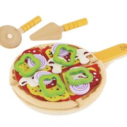 Hape Homemade Wooden Felt Toy Pizza. Play Kitchen, Food. 