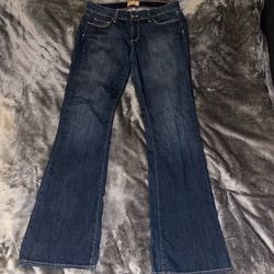 Paige Size 30 Penny Flare Jeans Dark Wash Wide Leg Denim Made in USA