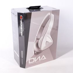 New Monster DNA On-Ear Headphones with Control Talk Functionality White/Grey NIB