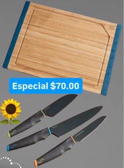 Especial Tabla De Bambú Para Picar Y Set 3 Cuchillos Linea Vida Sana Princess House Ventas Finales