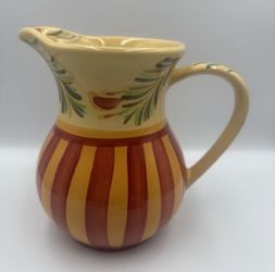 Gail Pittman Pitcher Sienna 64oz 7 1/4" Southern Living Hand Painted