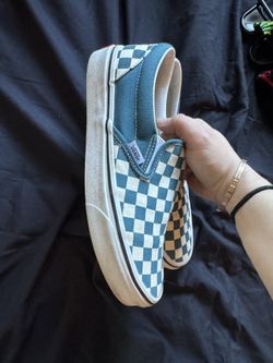 Blue Checkered Vans 