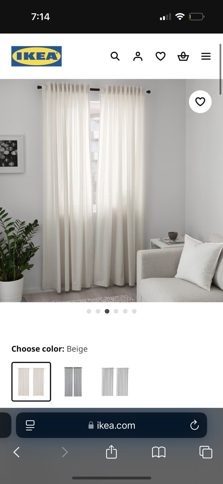 IKEA Beige Curtains