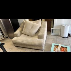 White Fabric Armchair 